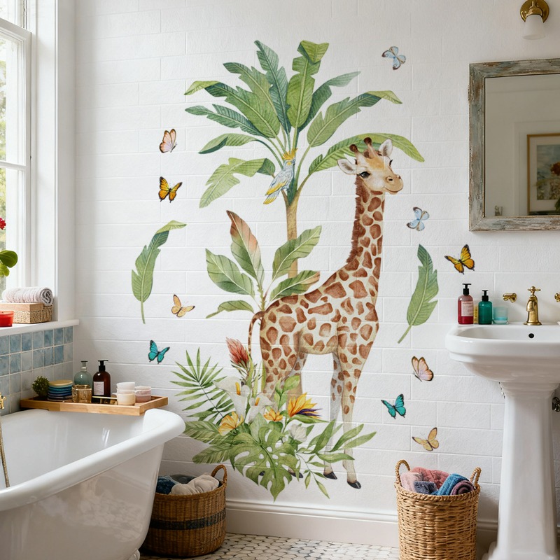 Baby Nursery Wall Mural - Large Forest Animal Giraffe Wall Sticker