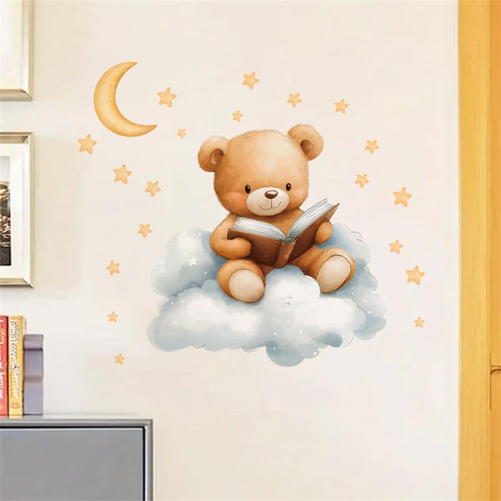 Cute Bear Moon Star Wall Stick – Baby Nursery Wallpaper Girl Bewertung und Preis