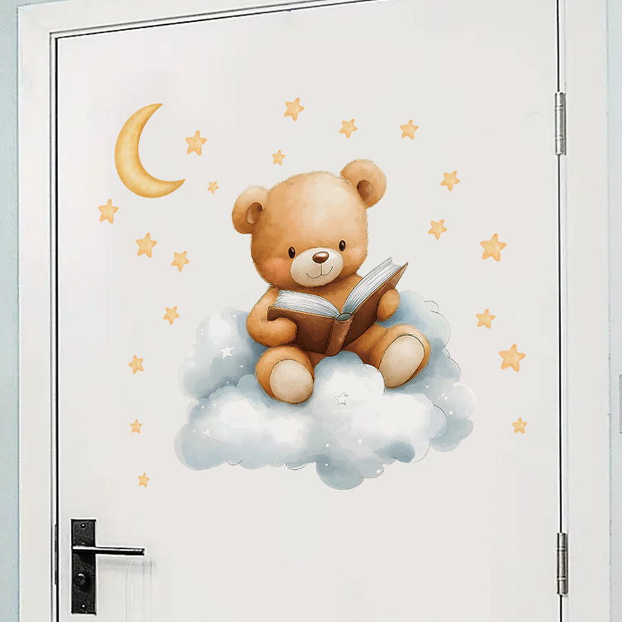 Cute Bear Moon Star Wall Stick – Baby Nursery Wallpaper Girl Bewertung und Preis