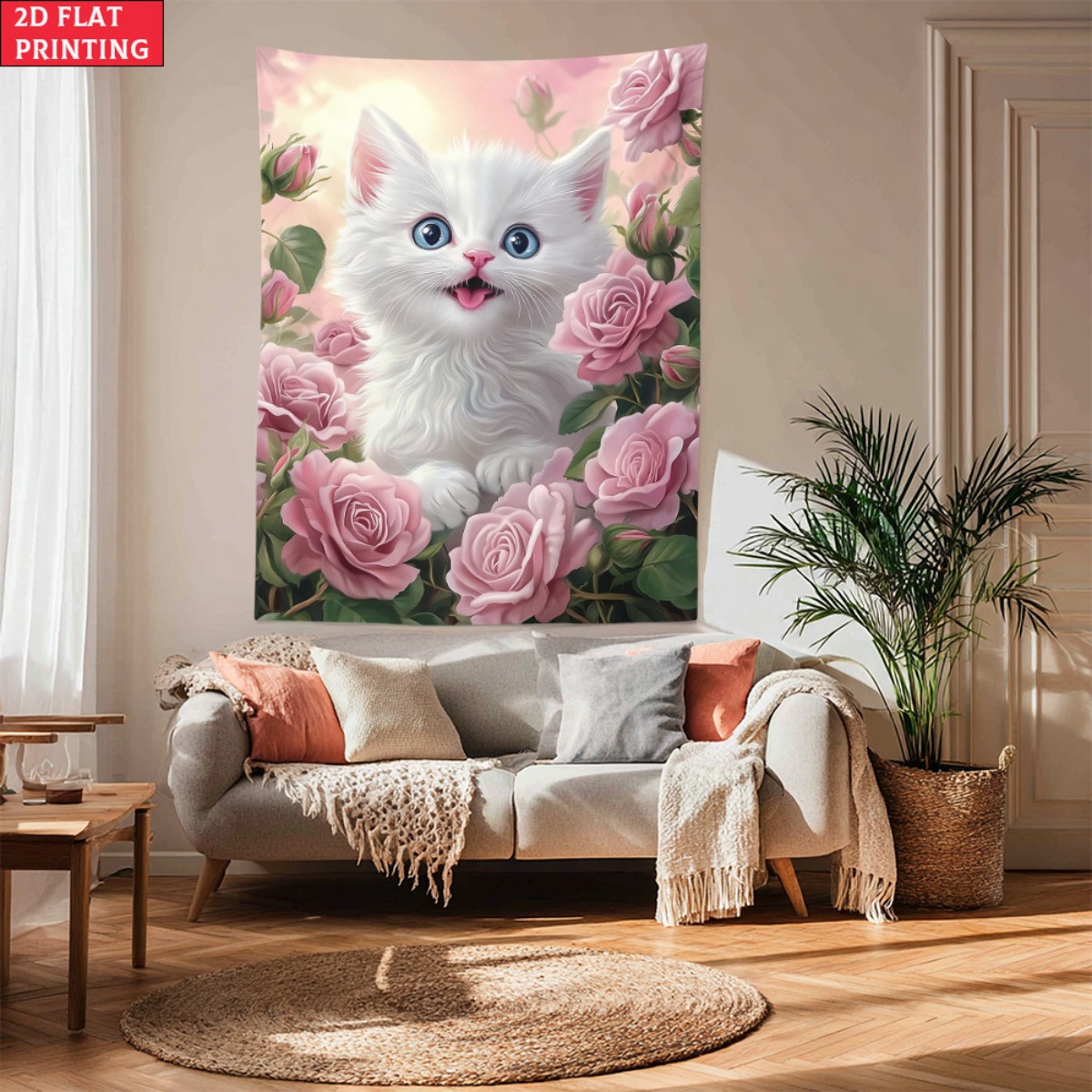 Cute white kitten rose garden  – Baby Nursery Colors Bewertung und Preis