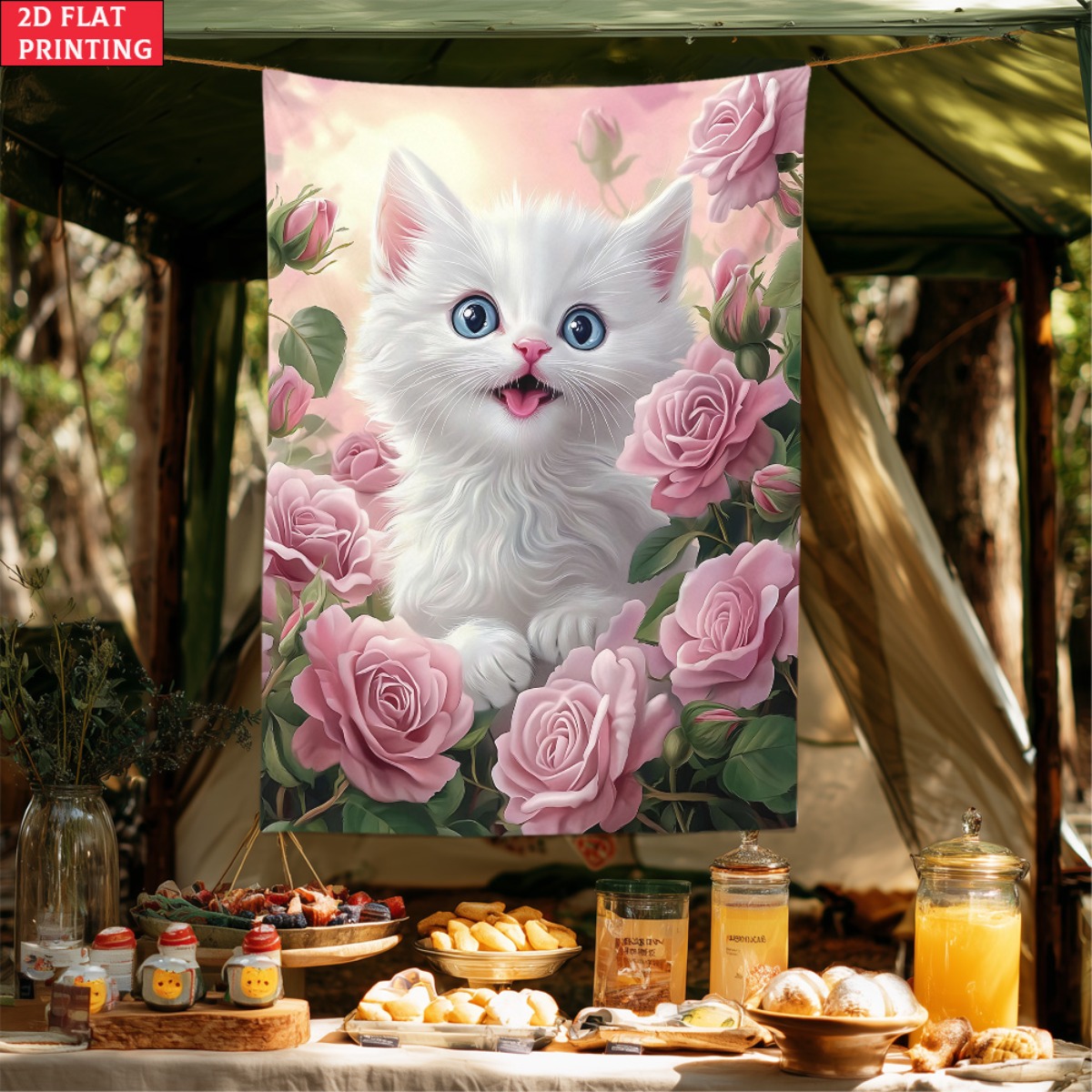 Cute white kitten rose garden  – Baby Nursery Colors Bewertung und Preis