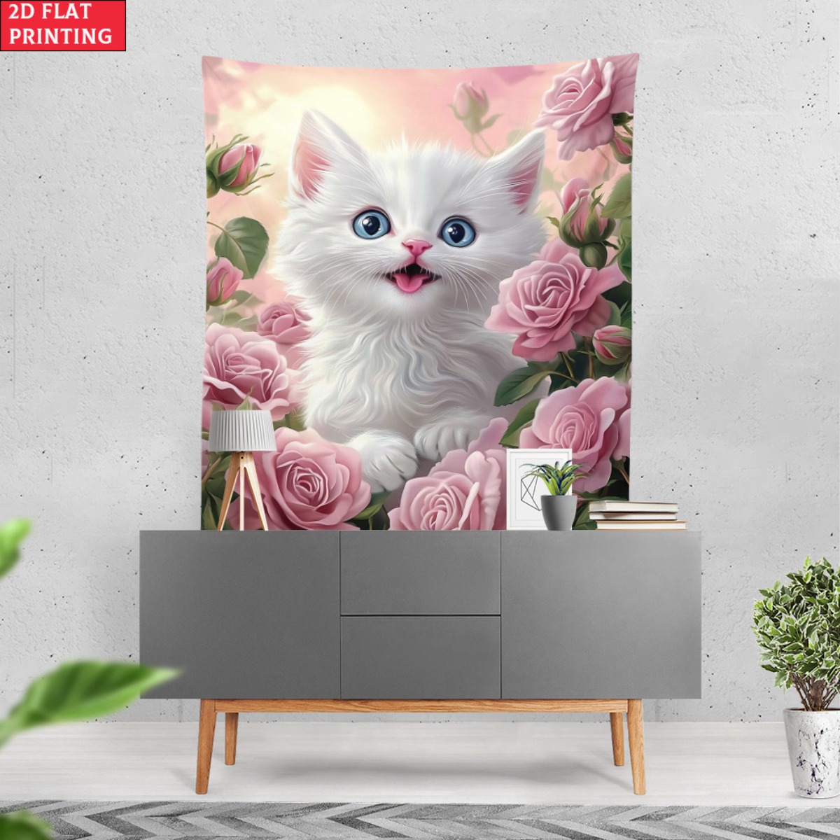 Cute white kitten rose garden  – Baby Nursery Colors Bewertung und Preis