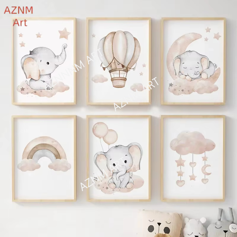 Elephant Balloon Rainbow Moon  – Baby Nursery Kids Bewertung und Preis