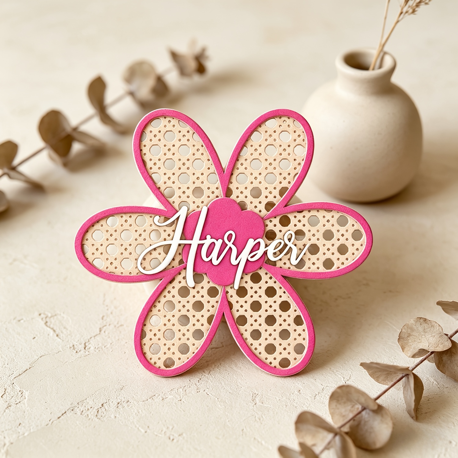Personalized Boho Rattan Flowe – Baby Nursery Decorations Bewertung und Preis