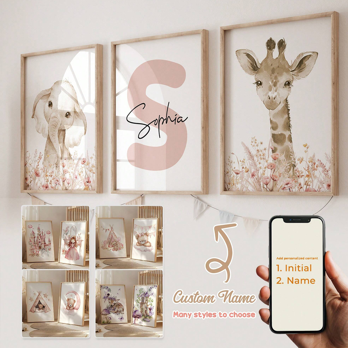 Custom Name Nursery Wall Art S – Baby Nursery Kids Bewertung und Preis
