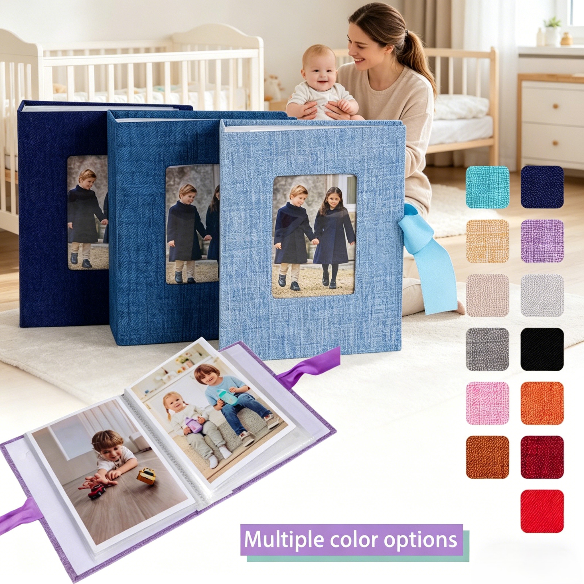 Linen Ribbon Photo Album Book, – Baby Nursery Books Bewertung und Preis