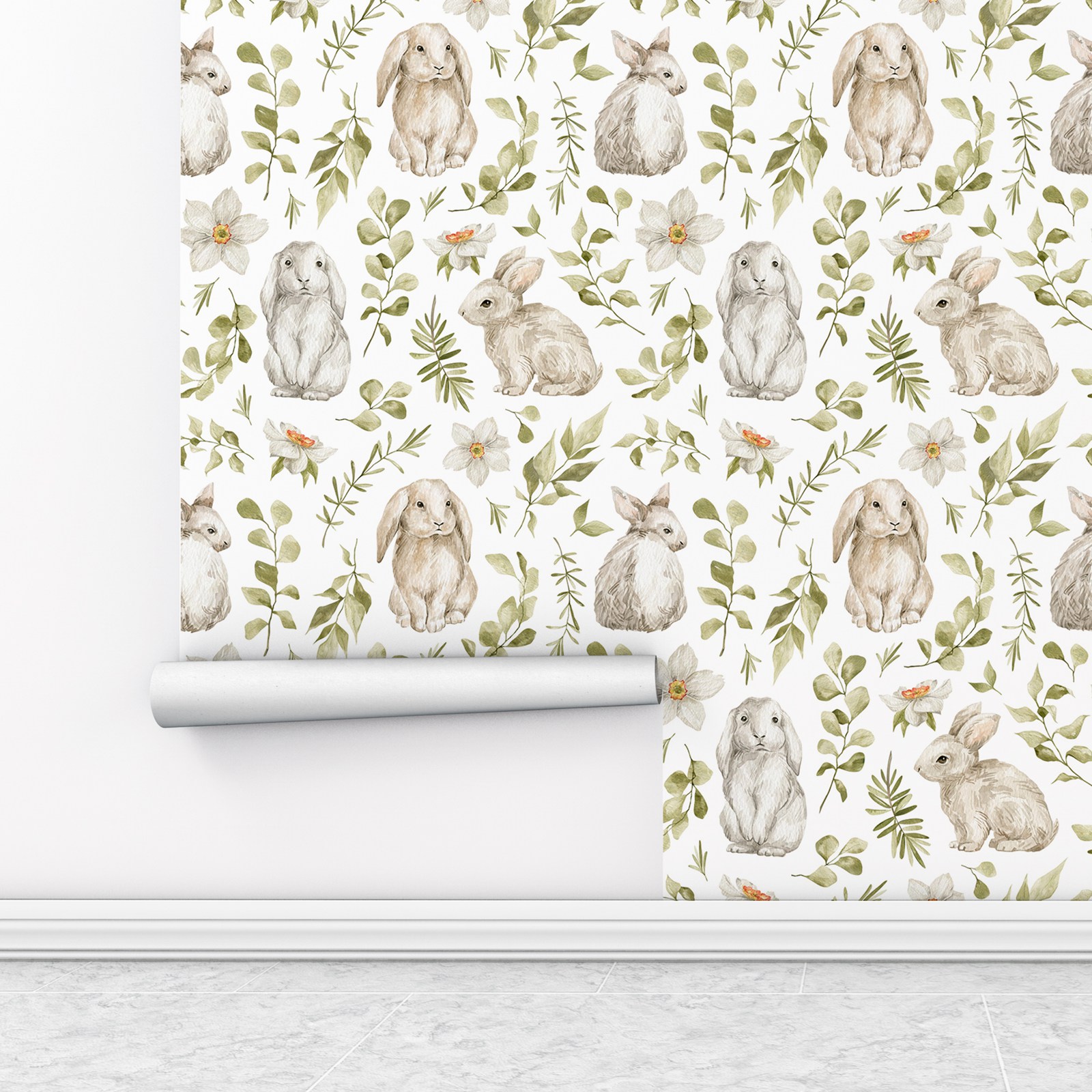 Bunny Wallpaper Kids Room Wall – Baby Nursery Wallpaper Girl Bewertung und Preis