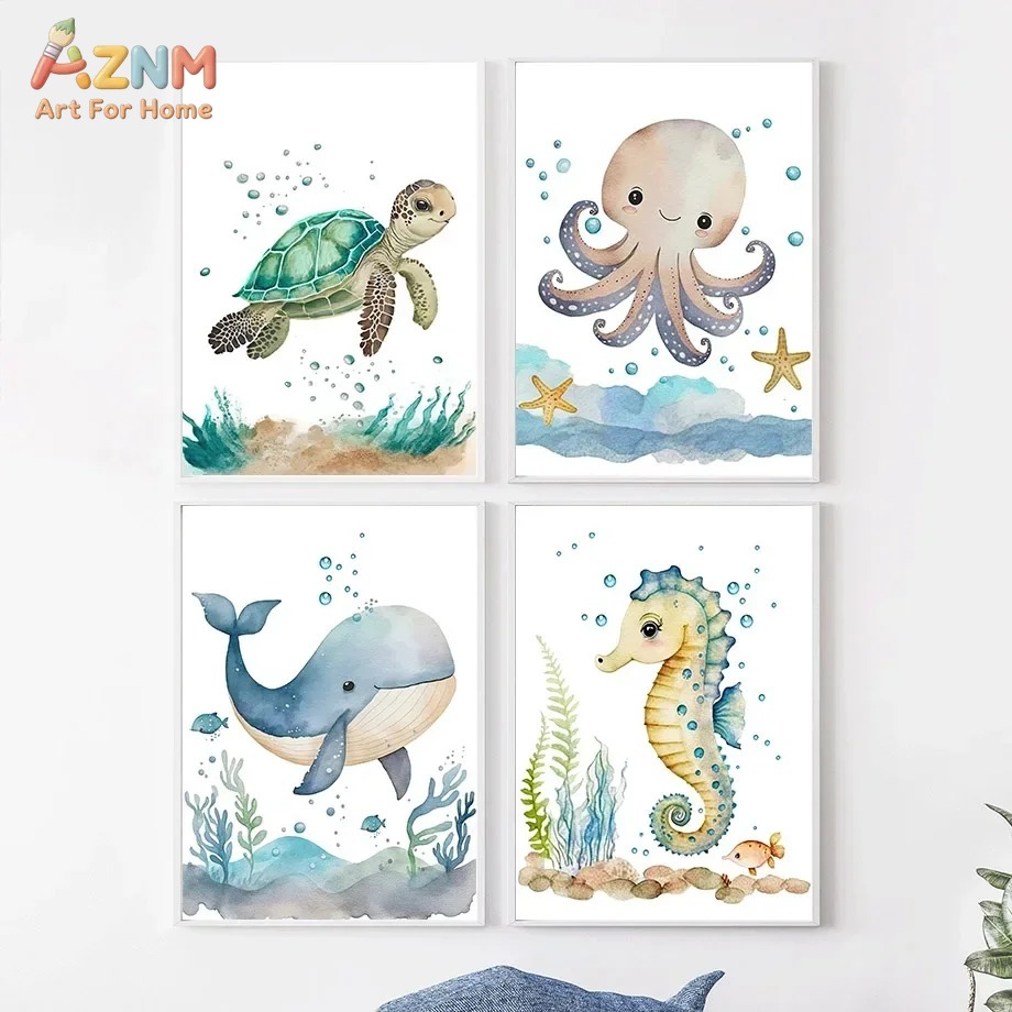 Cute Whale Sea Horse Octopus C – Baby Nursery Kids Bewertung und Preis