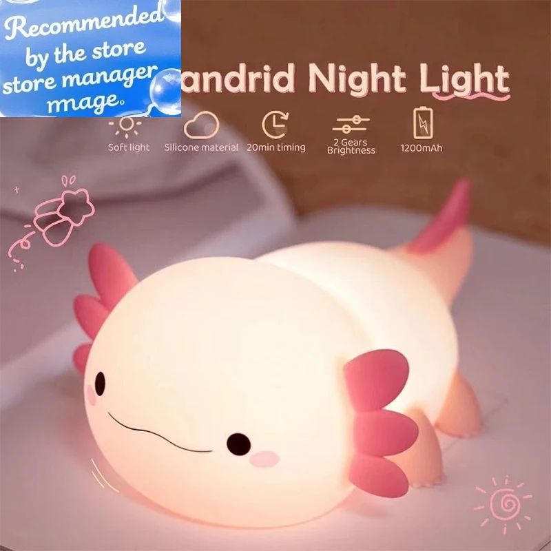 Cute Axolotl Night Light Silic – Baby Nursery Table Lamp Bewertung und Preis
