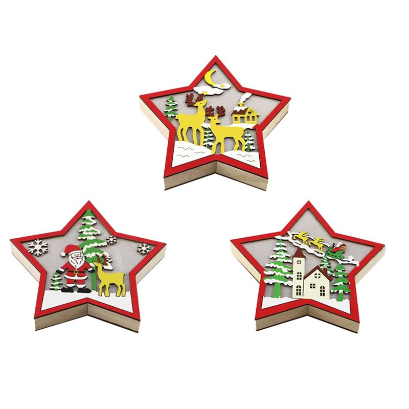 3 Piece LED Wood Star Night Li – Baby Nursery Table Lamp Bewertung und Preis