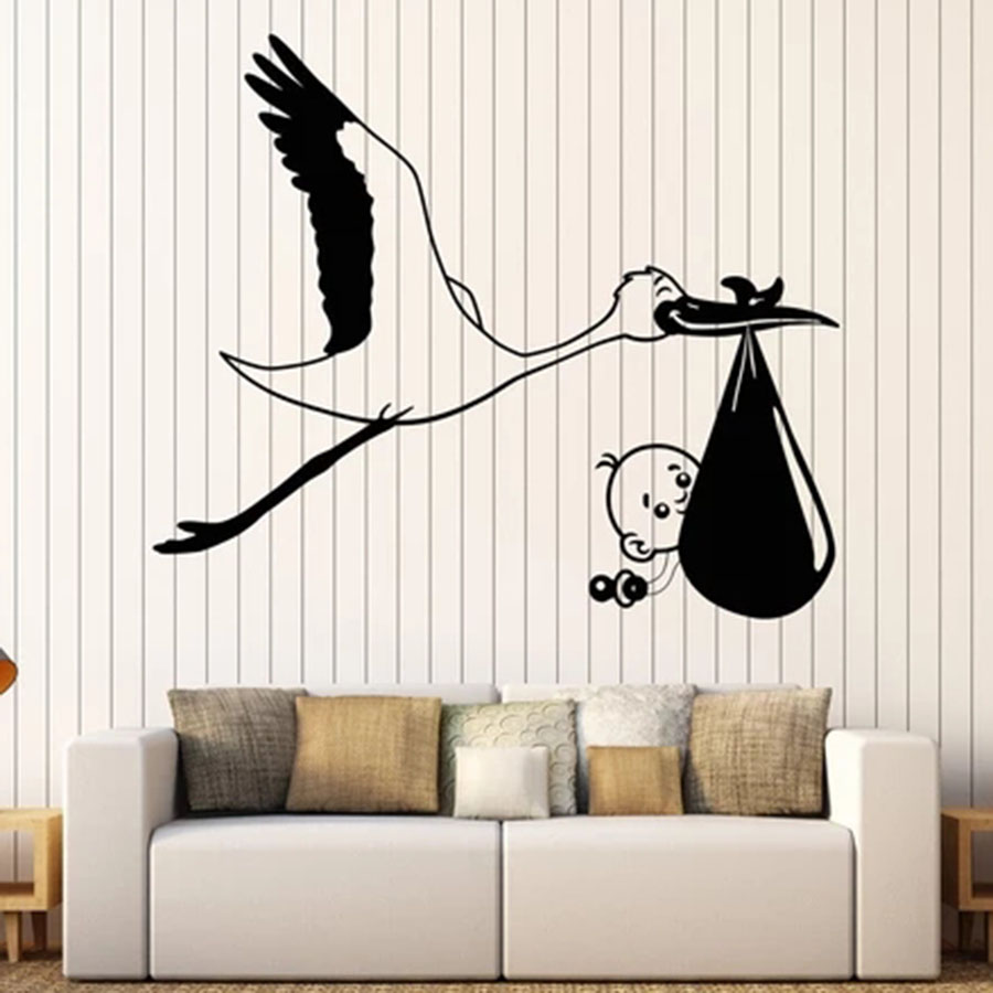 Wall Decal Stork Baby Bird Nur – Baby Nursery Wall Mural Bewertung und Preis