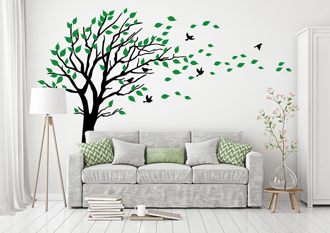Large Two Colors Tree Leaves W – Baby Nursery Colors Bewertung und Preis