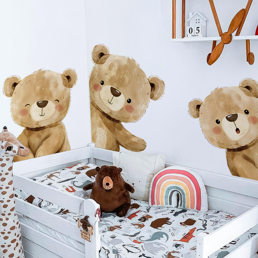 Kawaii Cartoon Bear Wall Stick – Baby Nursery Wallpaper Girl Bewertung und Preis
