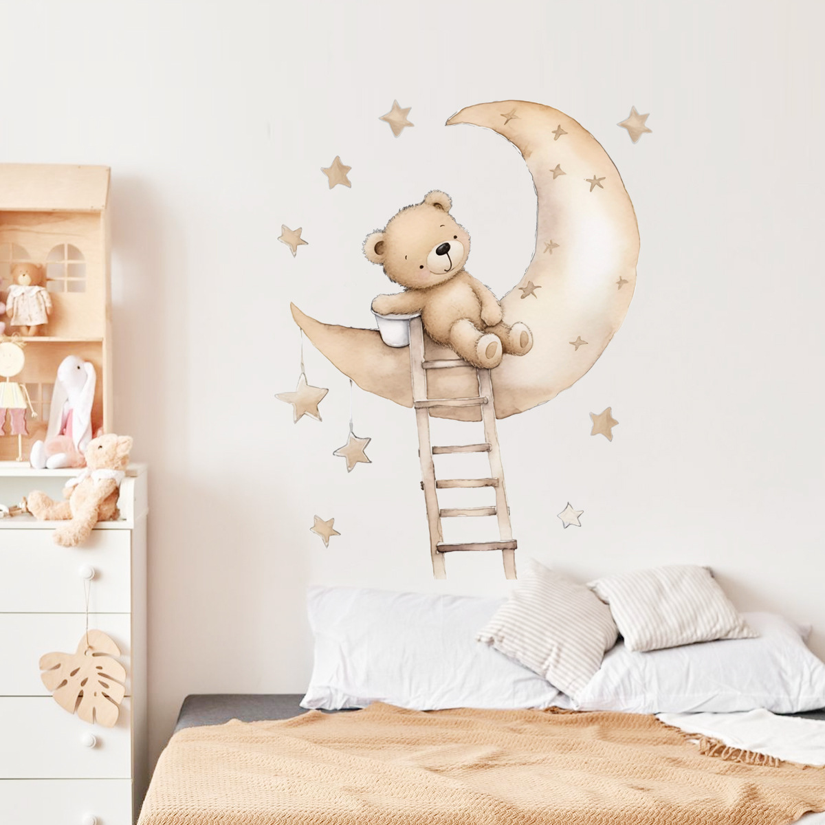 Kawaii Cartoon Bear Wall Stick – Baby Nursery Wallpaper Girl Bewertung und Preis