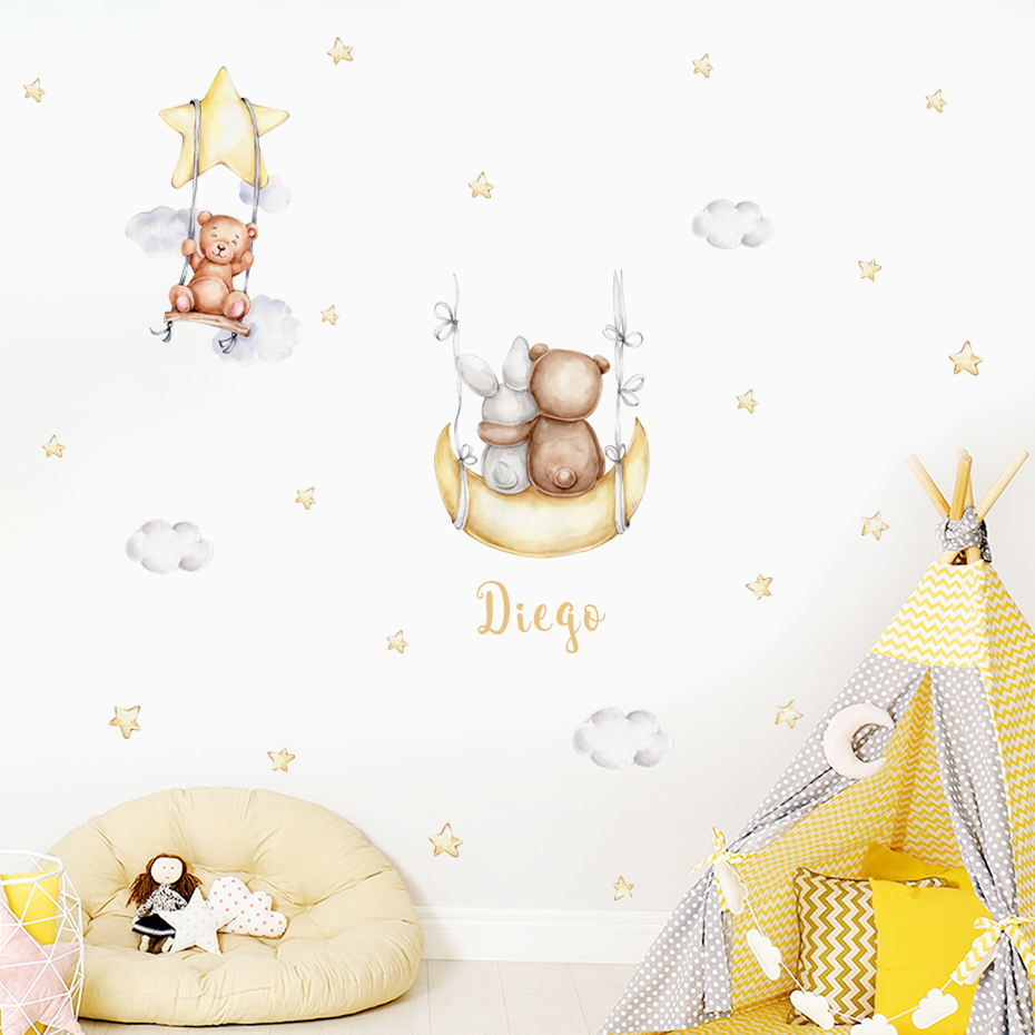 Custom Baby Name Bear Balloons – Baby Nursery Wall Mural Bewertung und Preis
