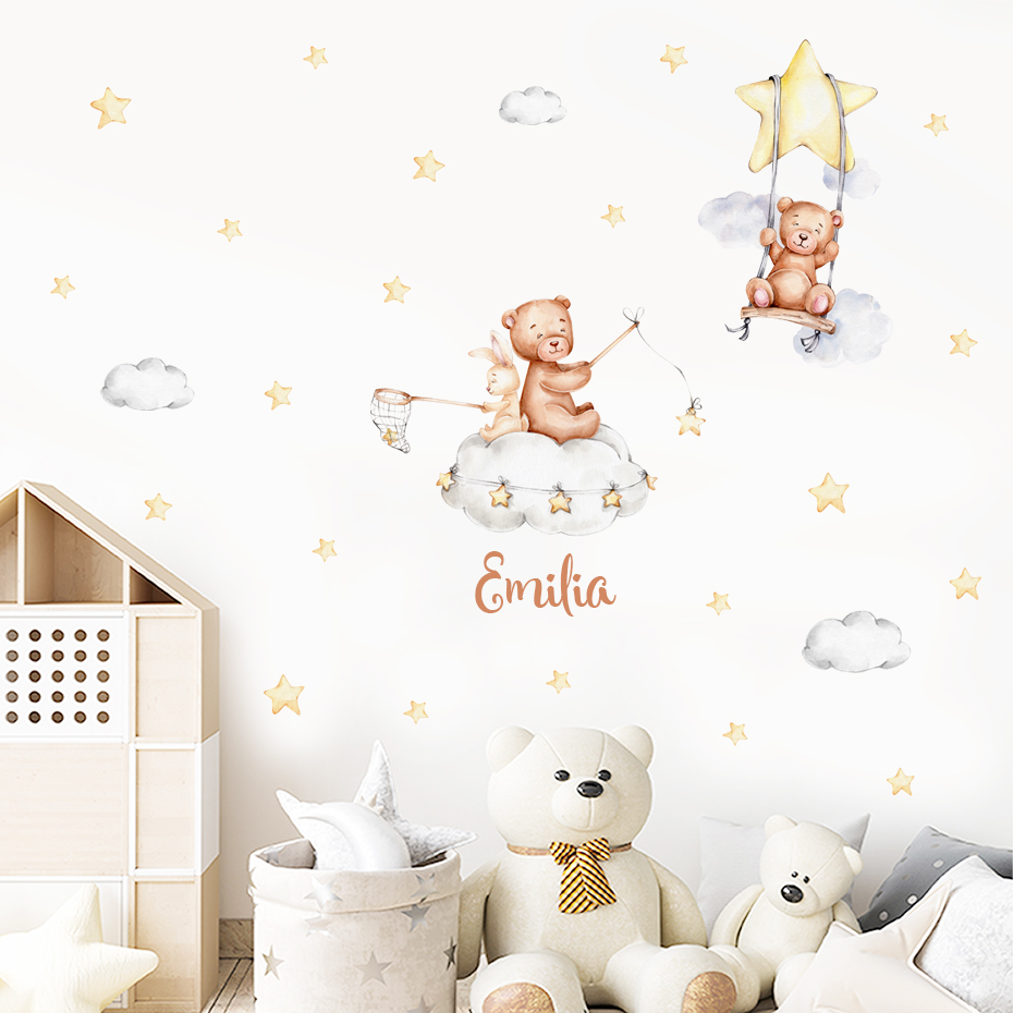 Custom Baby Name Bear Balloons – Baby Nursery Wall Mural Bewertung und Preis