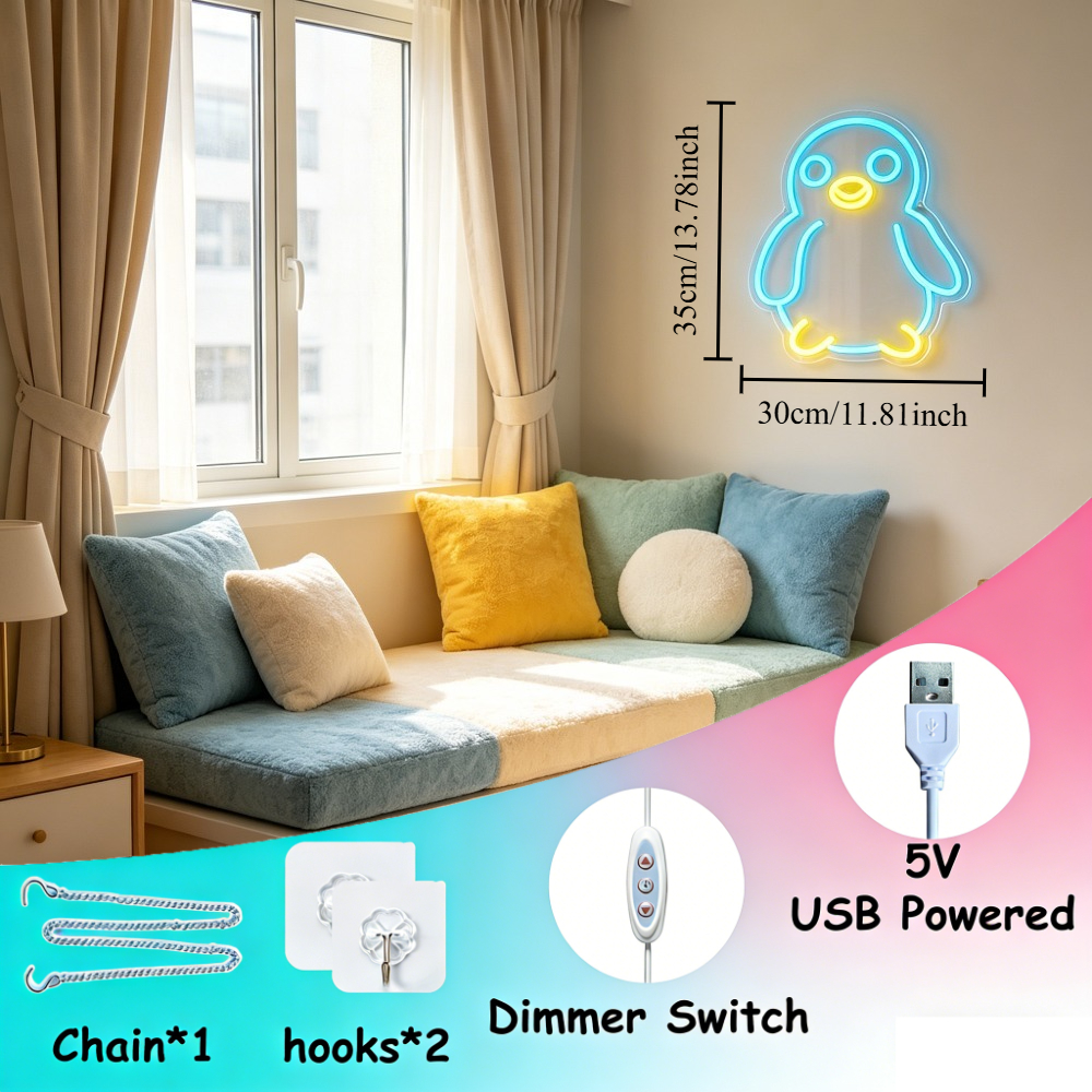 Cute Penguin Neon Sign LED Ani – Baby Nursery Colors Bewertung und Preis