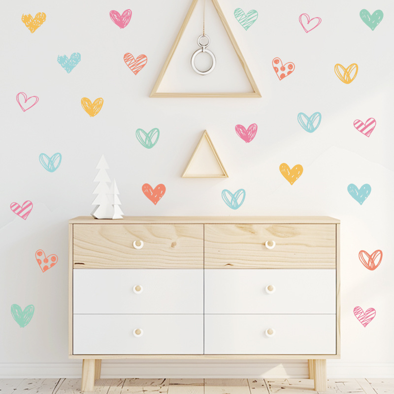 New Colorful Heart Wall Sticke – Baby Nursery Wallpaper Girl Bewertung und Preis
