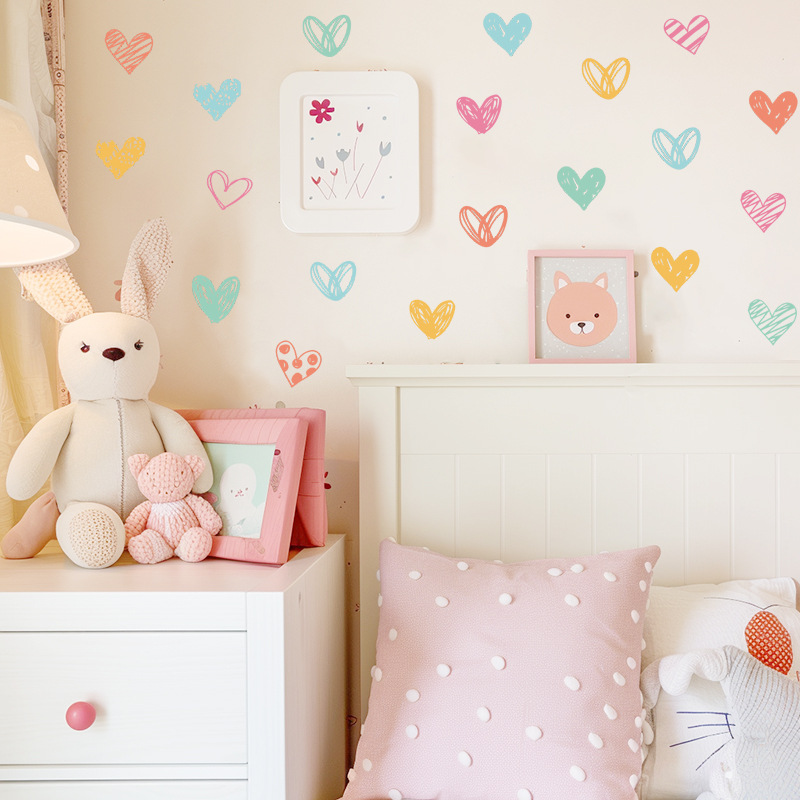 New Colorful Heart Wall Sticke – Baby Nursery Wallpaper Girl Bewertung und Preis