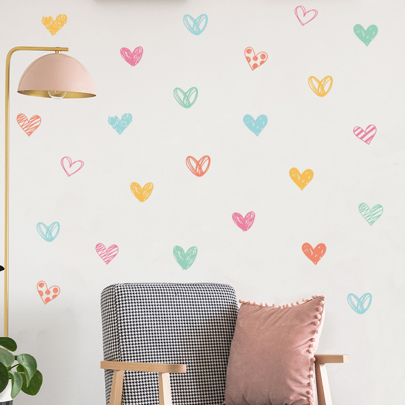New Colorful Heart Wall Sticke – Baby Nursery Wallpaper Girl Bewertung und Preis