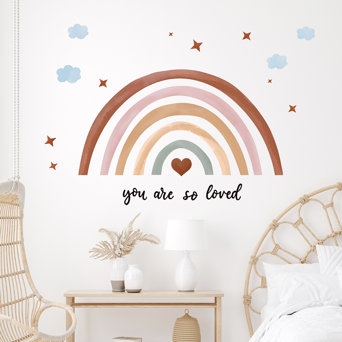 Boho Rainbow Wall Sticker Peel – Baby Nursery Wallpaper Girl Bewertung und Preis