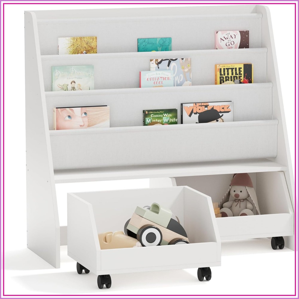 Kids Bookshelf with Two Movabl – Baby Nursery Books Bewertung und Preis