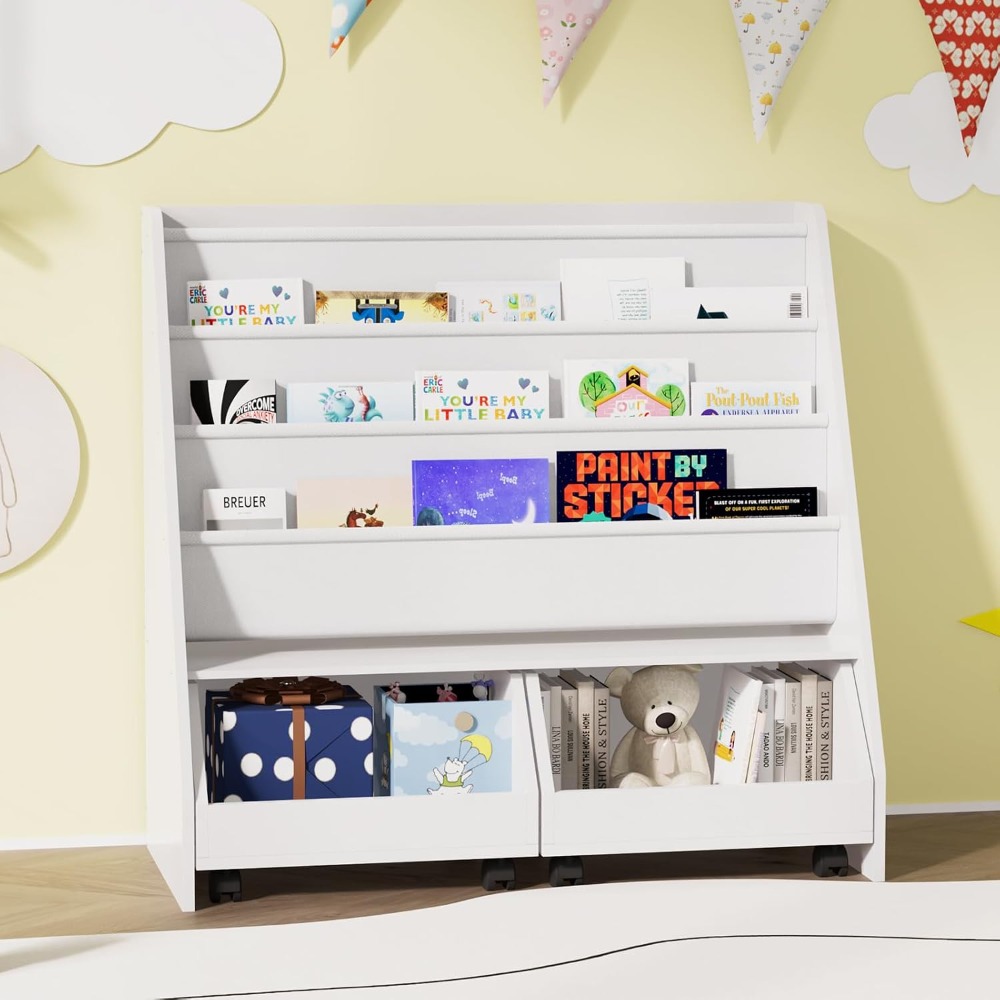 Kids Bookshelf with Two Movabl – Baby Nursery Books Bewertung und Preis