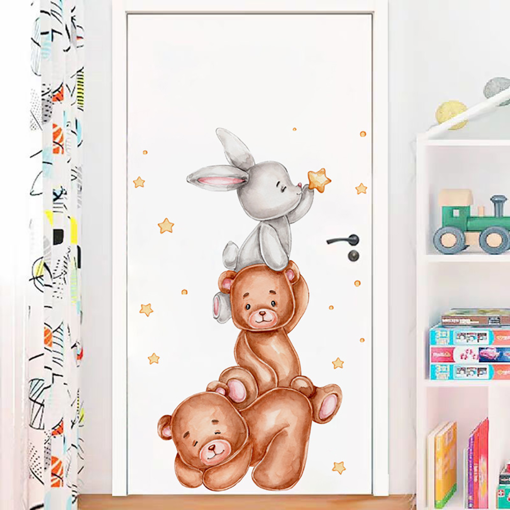 Cute Bunny Bear Star Wall Stic – Baby Nursery Wallpaper Girl Bewertung und Preis