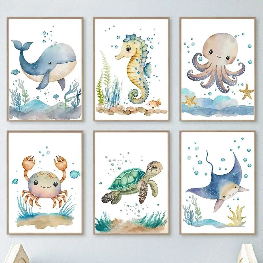 Cute Whale Sea Horse Octopus C – Baby Nursery Kids Bewertung und Preis