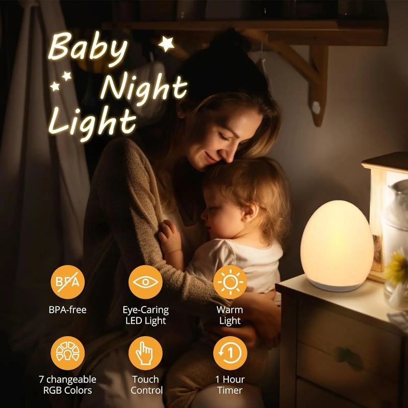 LED Dimmable Bedside Lamp Rech – Baby Nursery Egg Light Bewertung und Preis