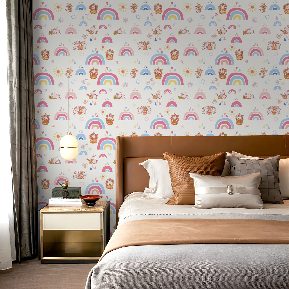 Boho Rainbow Kids Stick and Pe – Baby Nursery Wallpaper Girl Bewertung und Preis
