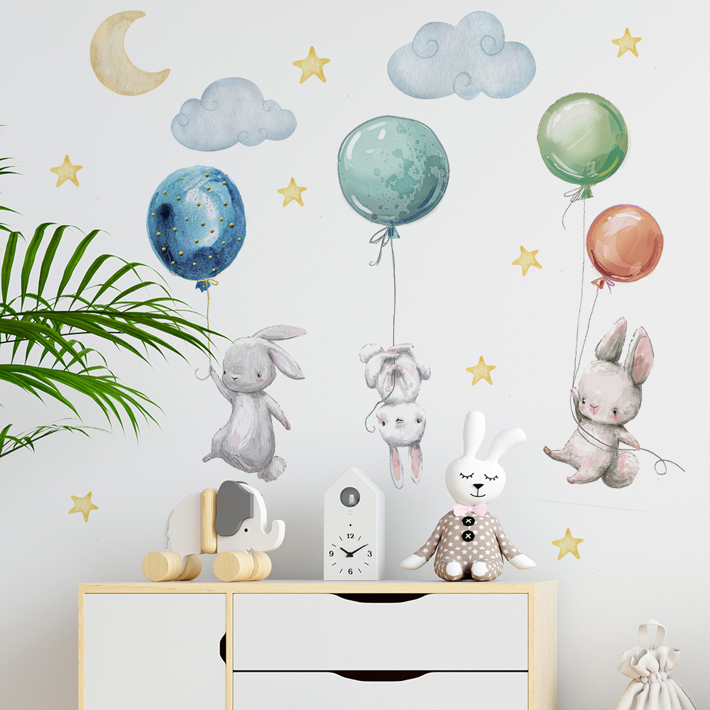 Cute Lovely Flying Rabbits Wal – Baby Nursery Wall Mural Bewertung und Preis