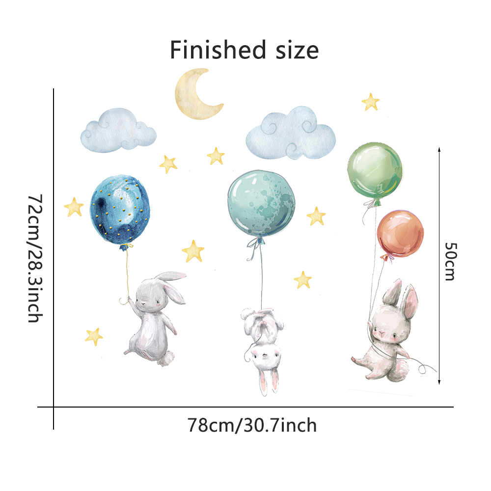 Cute Lovely Flying Rabbits Wal – Baby Nursery Wall Mural Bewertung und Preis