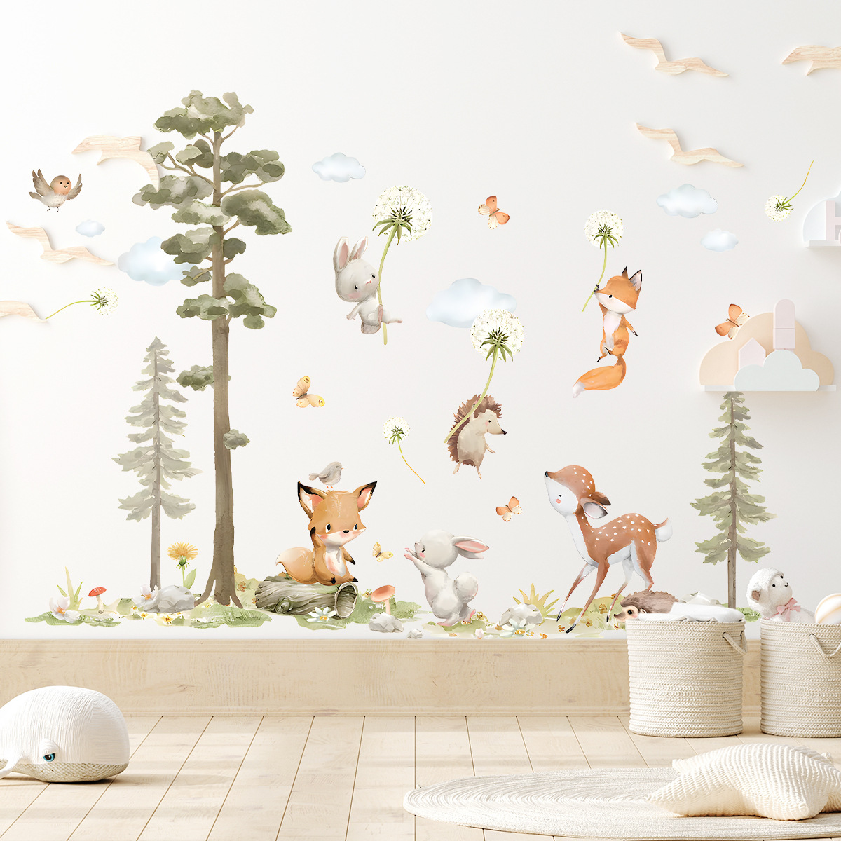 Cute Forest Animals Wall Stick – Baby Nursery Wallpaper Girl Bewertung und Preis