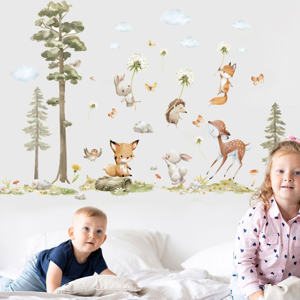 Cute Forest Animals Wall Stick – Baby Nursery Wallpaper Girl Bewertung und Preis
