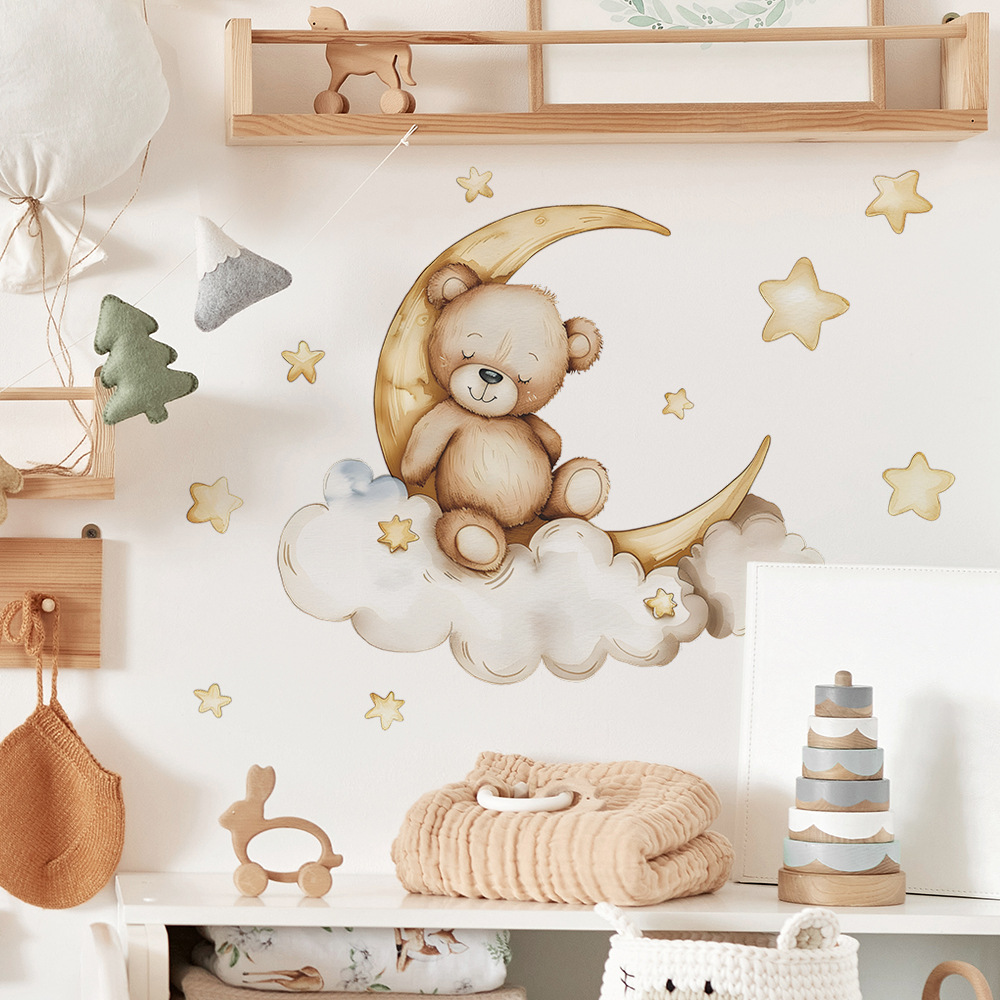 Kawaii Bear Star Wall Stickers – Baby Nursery Wallpaper Girl Bewertung und Preis