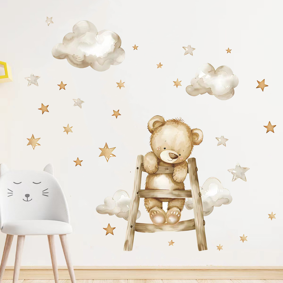 Kawaii Bear Star Wall Stickers – Baby Nursery Wallpaper Girl Bewertung und Preis