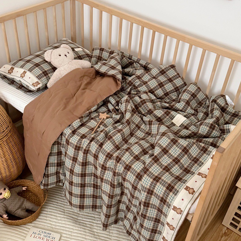 Breathable Grid Linen Quilt fo – Baby Nursery Quilts Bewertung und Preis