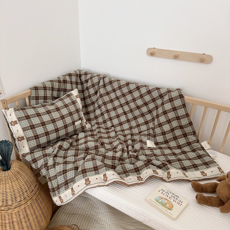 Breathable Grid Linen Quilt fo – Baby Nursery Quilts Bewertung und Preis