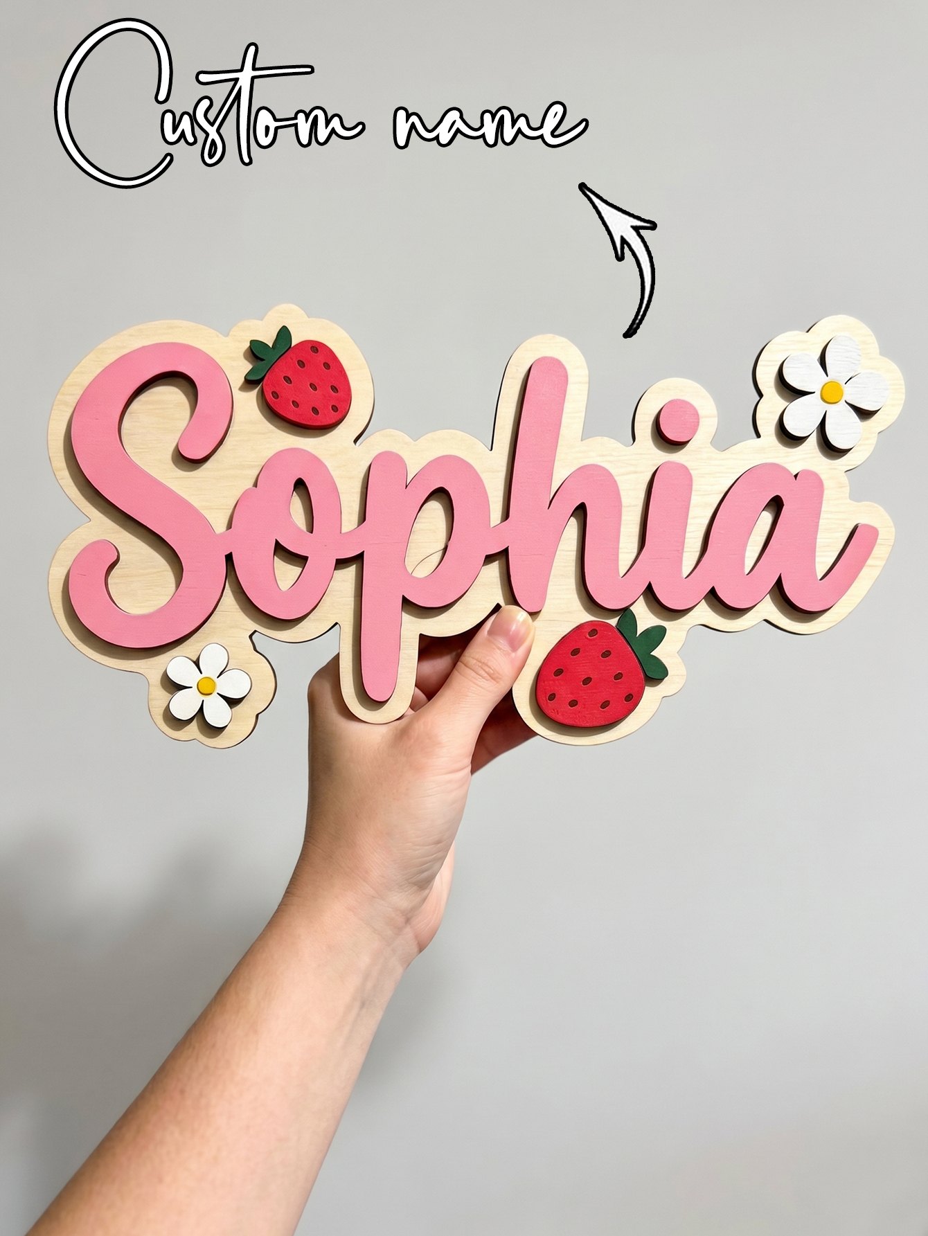 Custom Name Strawberry Daisy W – Baby Nursery Kids Bewertung und Preis