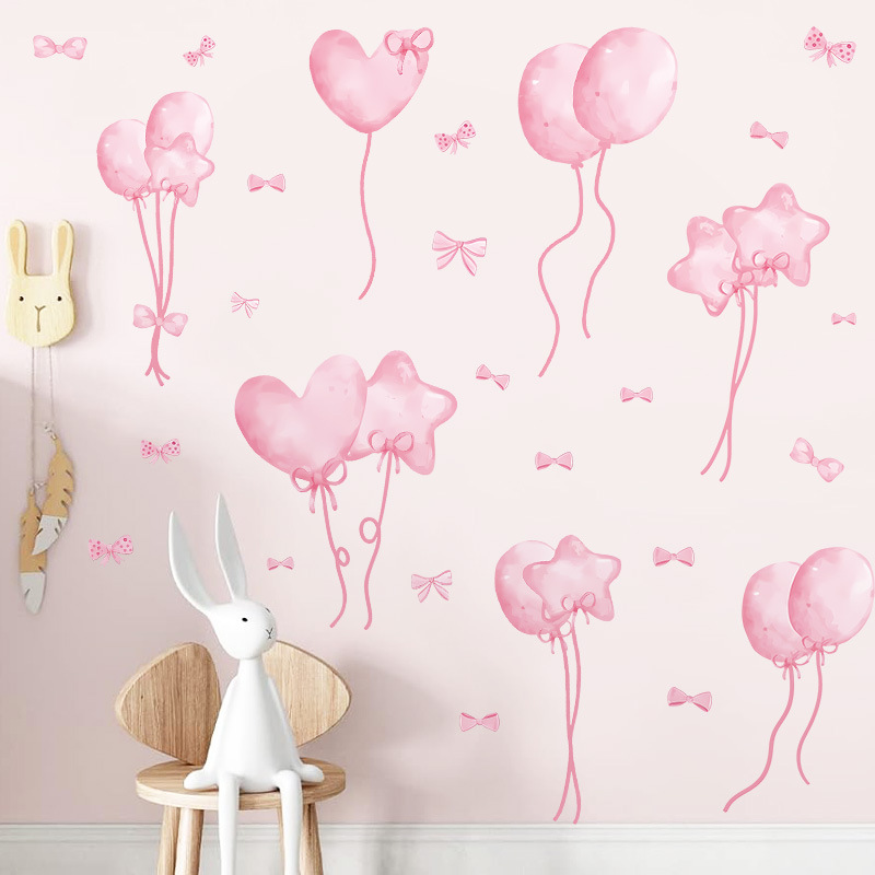 Watercolor Pink Balloon Wall S – Baby Nursery Wallpaper Girl Bewertung und Preis