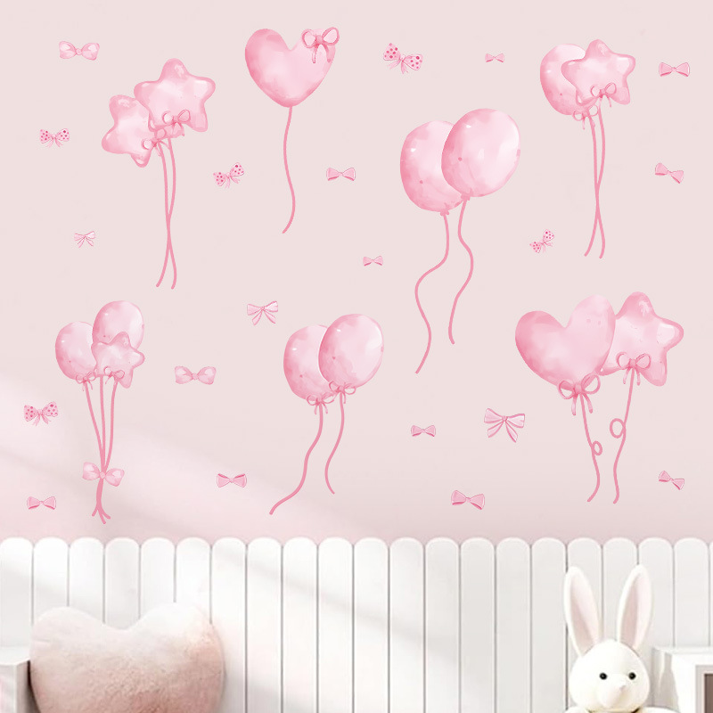 Watercolor Pink Balloon Wall S – Baby Nursery Wallpaper Girl Bewertung und Preis