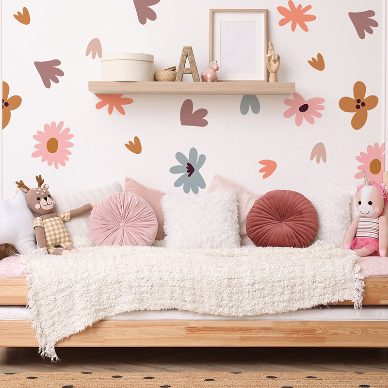 DIY Multicolored Flowers Wall  – Baby Nursery Wallpaper Girl Bewertung und Preis