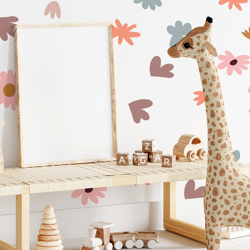 DIY Multicolored Flowers Wall  – Baby Nursery Wallpaper Girl Bewertung und Preis