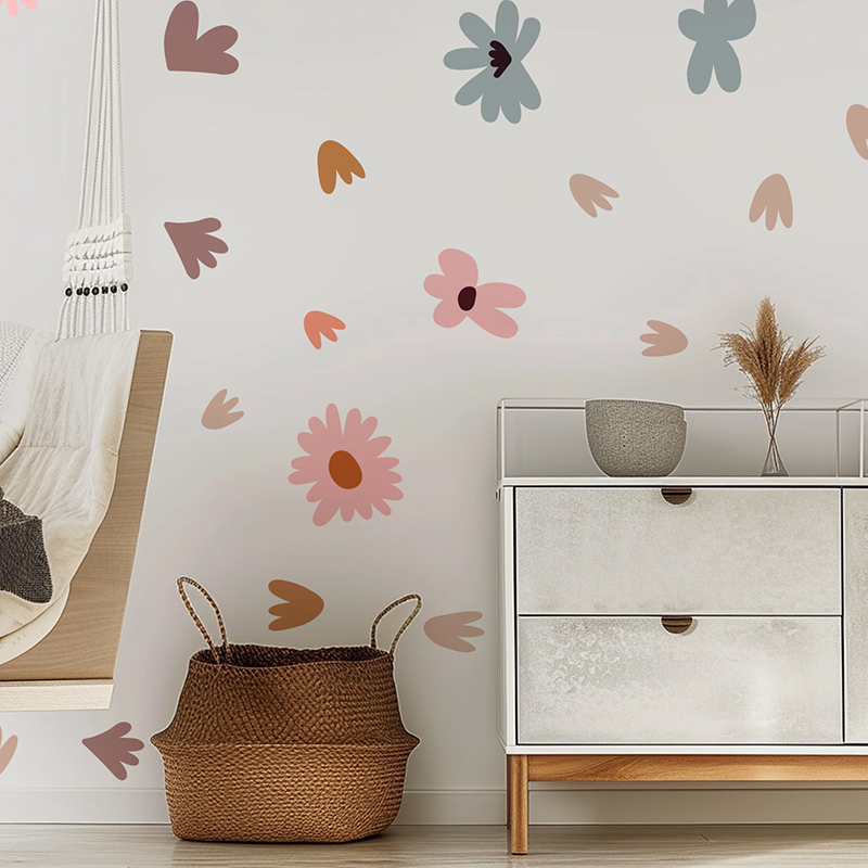 DIY Multicolored Flowers Wall  – Baby Nursery Wallpaper Girl Bewertung und Preis