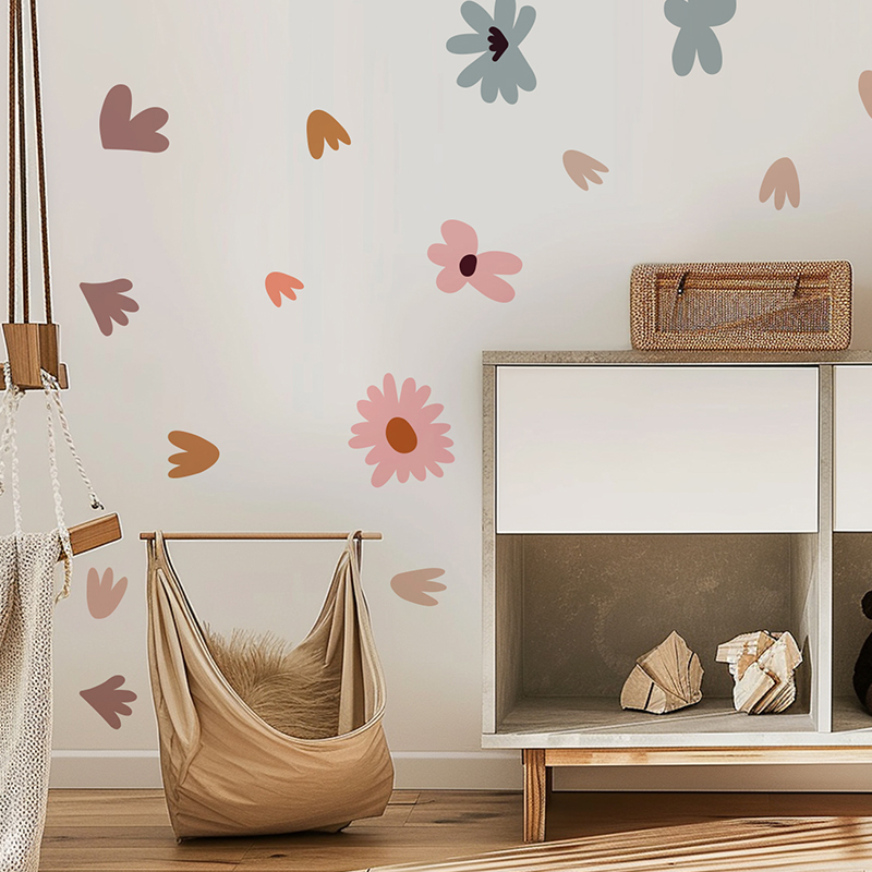 DIY Multicolored Flowers Wall  – Baby Nursery Wallpaper Girl Bewertung und Preis