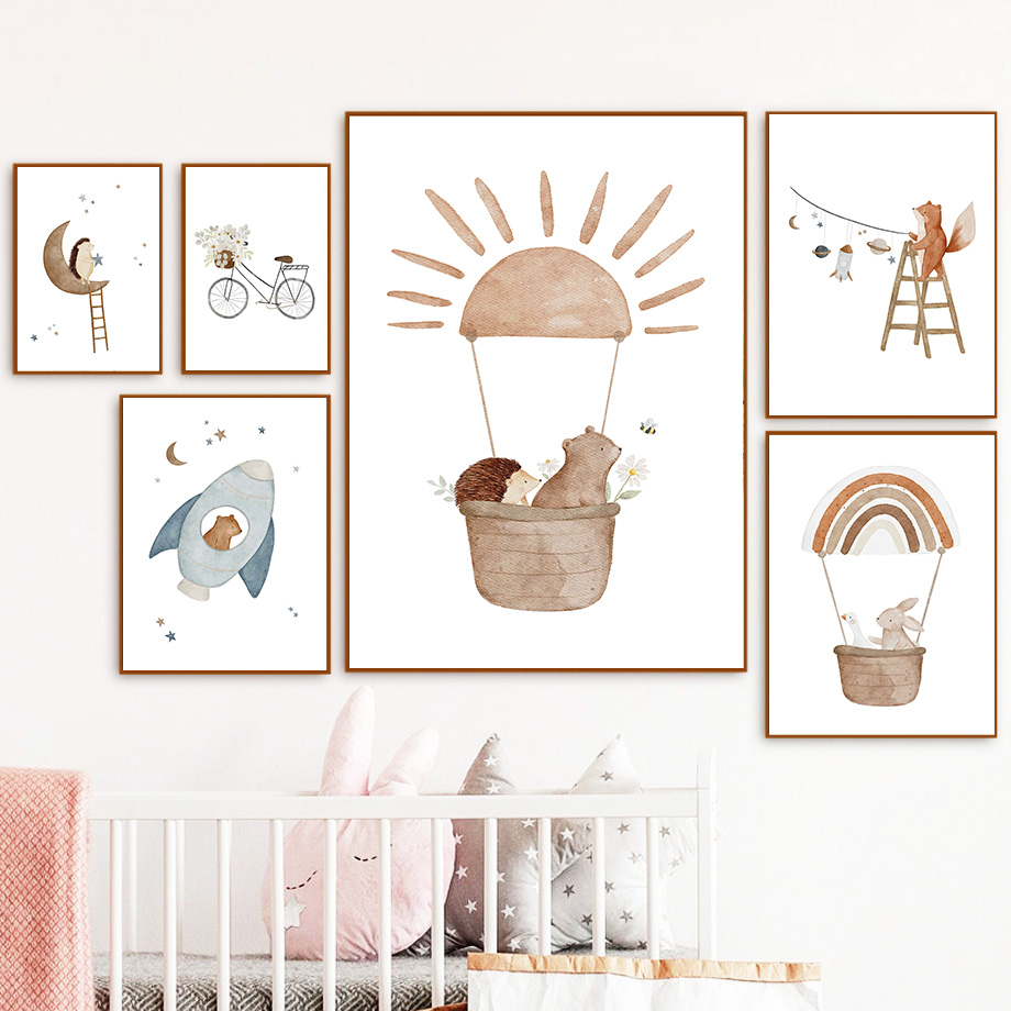Cartoon Animals Nursery Wall A – Baby Nursery Wall Mural Bewertung und Preis